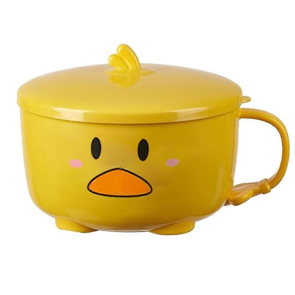Ankramennudelskål med lock söt rostfritt stål köksfrukt snabb rissoppa dubbelskål servis #2