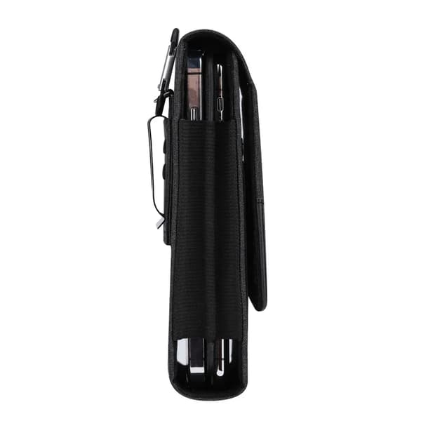 Nylon taljetaske med bælteclips - perfekt til iPhone & Samsung!