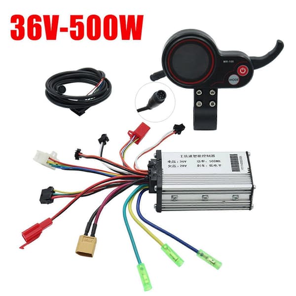 2X 36V 500W Controller MR-100 LCD Display Måler Dashboard Kit til KUGOO M4 Elektrisk Scooter Tilbehør Silver&black