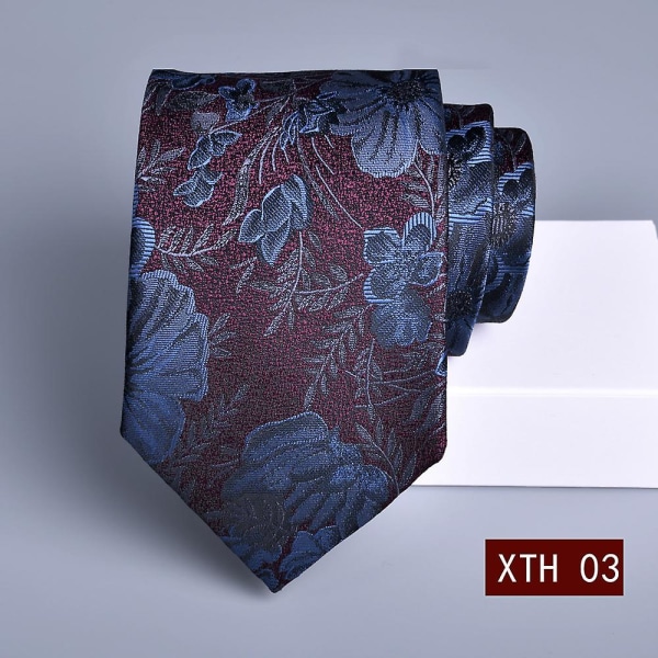 Herr slips siden slipsnäsduk set bröllop affärsmodell Xth03