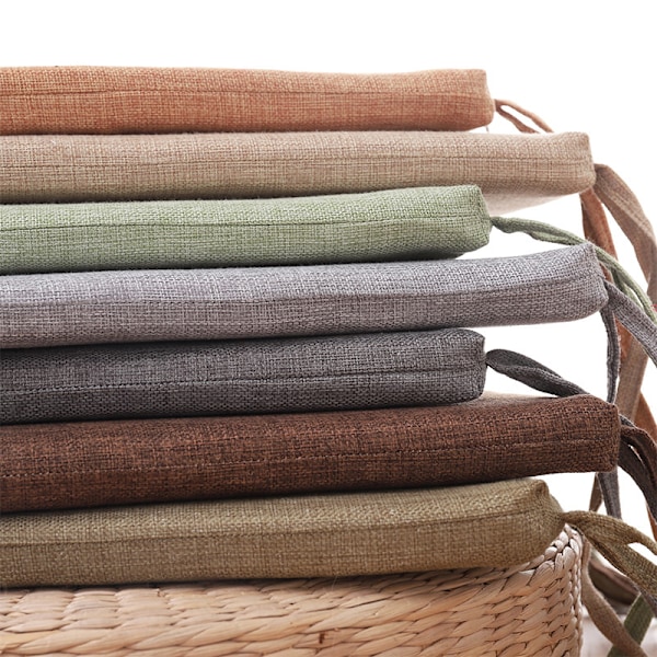 Firkantet Stolpude Bomuld Hør Sædehynde Til Spisning Terrasse Hjem Sofa Altan Kontor Indendørs Udendørs Havebænk Siddepude Linen 45x45cm