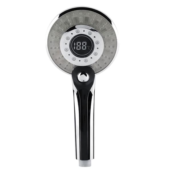 Digitalt display dusjhode med 3 spraymoduser og 3-farget temperaturkontroll.