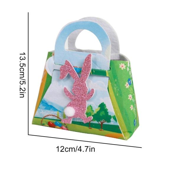 Filtpåskkorg Handväska Påskgodispåse Presentkakaförpackningslåda för bebisar Rabbit style