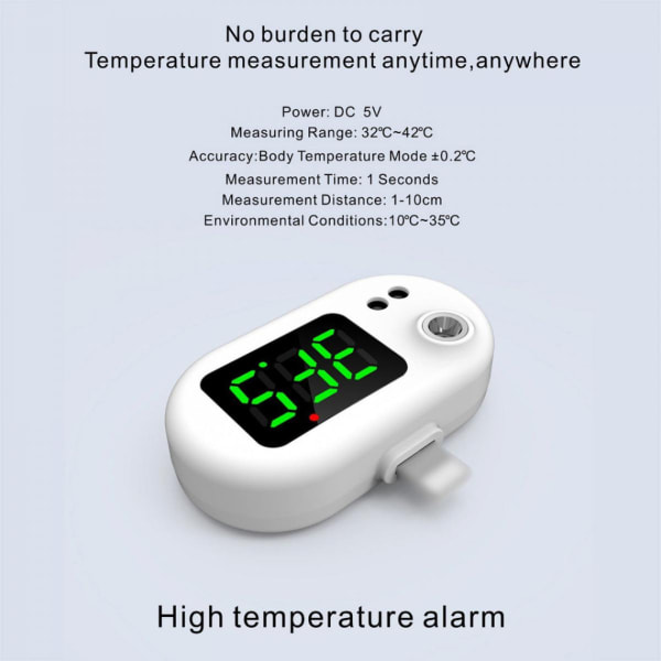 Smart mobiltelefon termometer beröringsfri digital temperatursensor Android-gränssnitt
