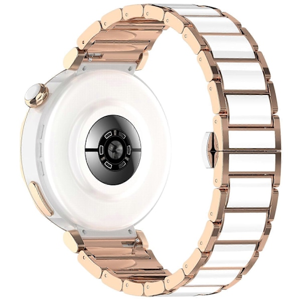 Kompatibel med Huawei Watch GT 5 41mm GT 5 Pro 42mm Urrem Keramik + Zinklegering Armbåndsrem - Sølv+Hvid Multicolor Rose Gold+White