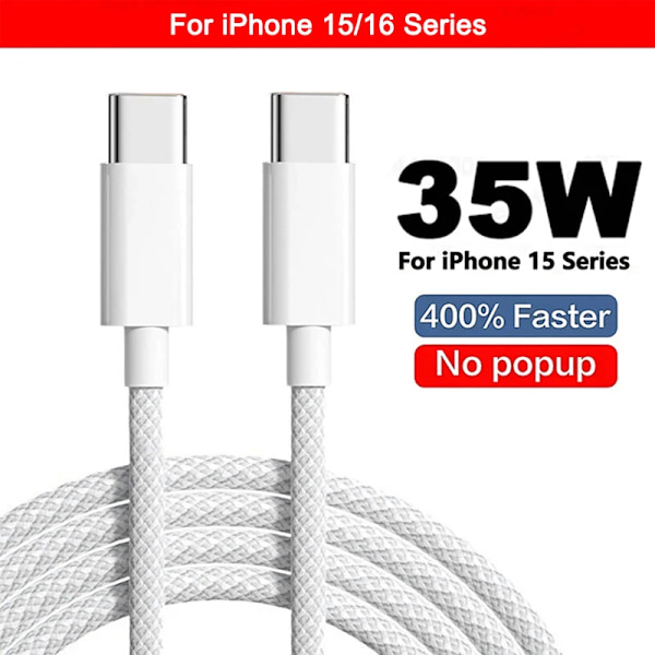 US EU Adapter 20W PD Hurtiglader for iPhone 13 12 11 14 15 16 Pro Max Plus USB C Type C Hurtiglade Lader Kabel Tilbehør 15-16 Serie Cable 2M