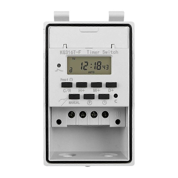 Automatisk Digital Timer Switch Relä Programmerbar Timer Kontroller med Utomhus Vattentät Box 220V As Shown