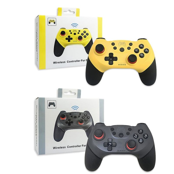 switch pro trådlös bluetooth vibrationskontroll gamepad 6 axel somatosensorisk spelkontroll Yellow