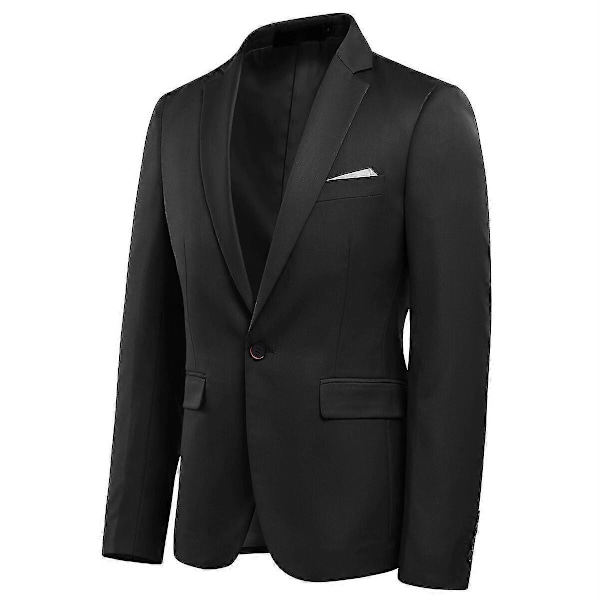 VAWAN Herr Blazer, Formell Knapp Business Bröllops Kavaj Black XS