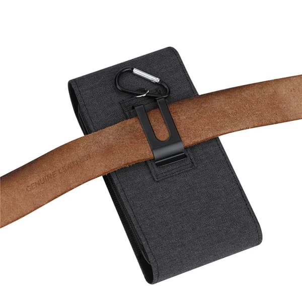 Nylon midjeveske med belteklips - perfekt for iPhone og Samsung!