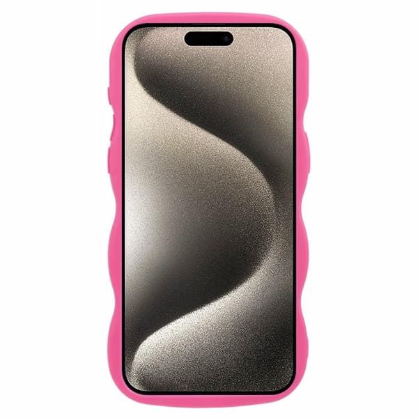 Kompatibel med iPhone 15 Pro Mobilskal Vågig Rosa 28