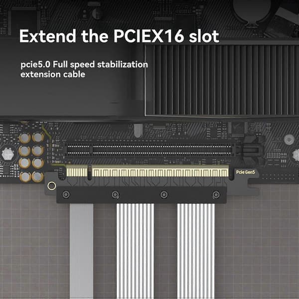5.0 PCIE X16 Riser Kabel Grafikkort PCI-E X16 5.0 GPU Forlænger PCI Riser Skærmet Forlænger til ATX/ITX 90 Grader B