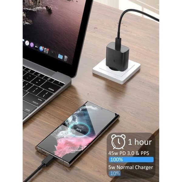 45W USB-C snabbladdare - Samsung - Strömadapter - 2m kabel