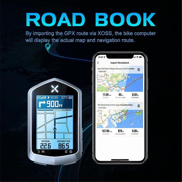 XOSS NAV Plus NAV+ Cykelcomputer GPS Trådløs Speedometer Odometer