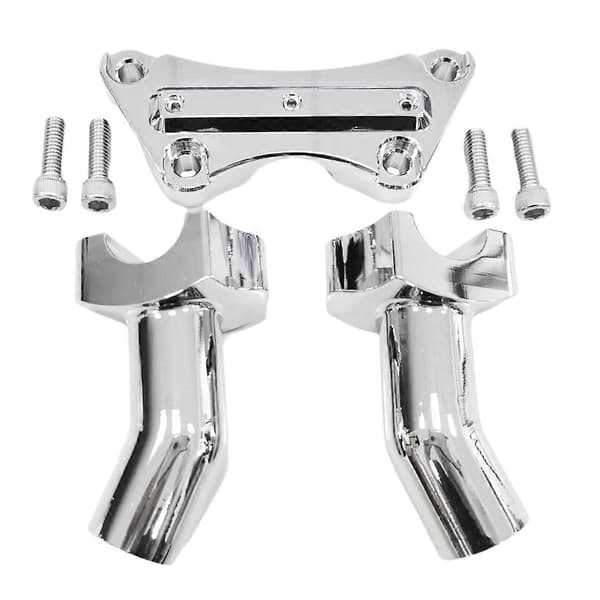 3-1/2 Tommers Pullback Styreforhøyere og Toppklemme Sett for Dyna Softail Fat Boy Silver