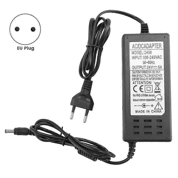 24V 5A strømadapter for vanndispenser og rensepumpe EU black