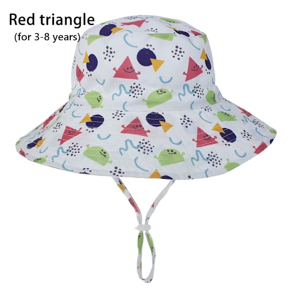 Sommar Baby Solhatt Barn Utomhus Nacke Öron Skydd Anti UV-skydd Strandhattar Pojke Flicka Badhattar För 0-8 År Red triangle (for 3-8 years)