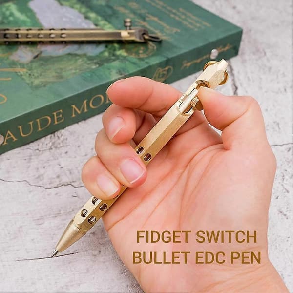 4-pakning Bolt Action Pennesett, Sekskantet Solid Messing Lomme Penn med 40 Kulepenn Refiller