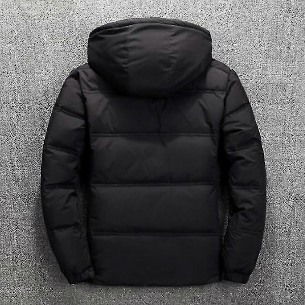 Vinterjakke Herre Høj Kvalitet Rød Sort Dunjakke Hætte Parka Mode Mand Hvid Andedun Jakke Tyk Varm Sne Overtøj COLOR Dark Grey M