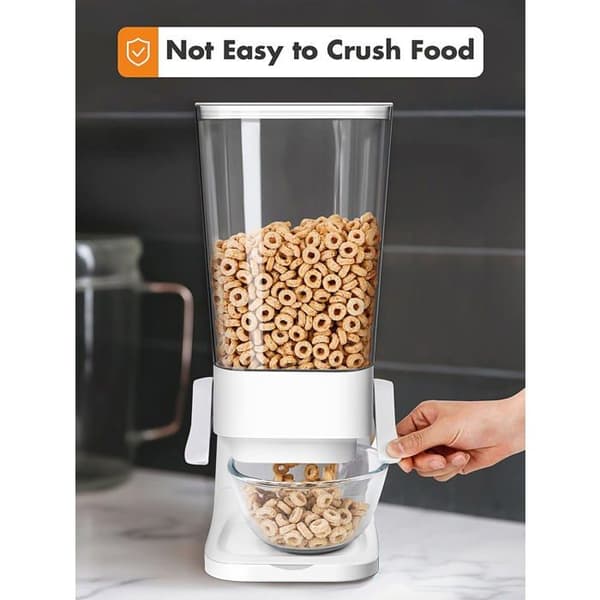 Cerealdispenser, krossar inte mat, godisdispenser, stor 5L kapacitet, vit – 1 styck