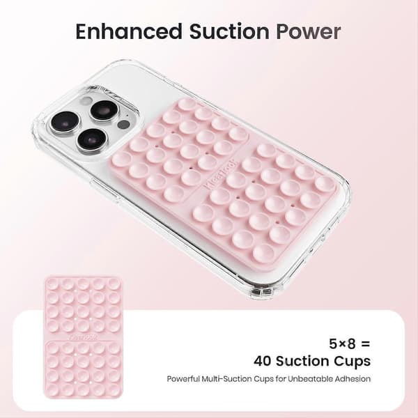 Klearlook 4-pack Silikon Sugpropp Mobilskal Fäste Dubbelsidigt, Klibbigt Mobilgrepp