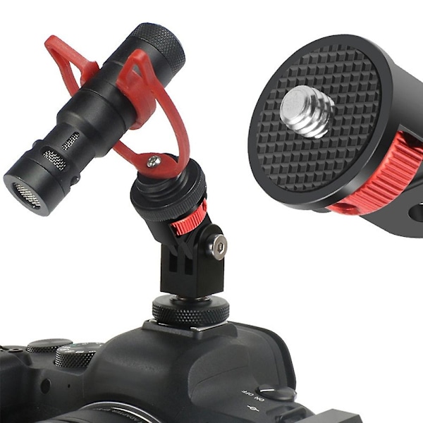 SS45181-A1 Aluminiumlegering 1/4 tomme Skrue Tripod Adapter til Insta360 Gopro DJI, 360 Graders Roterende Multicolor Black Red