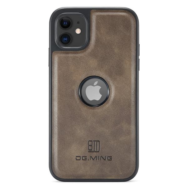 DG.MING Mobile Case for iPhone 11 PU Leather Coated PC+TPU - Brown