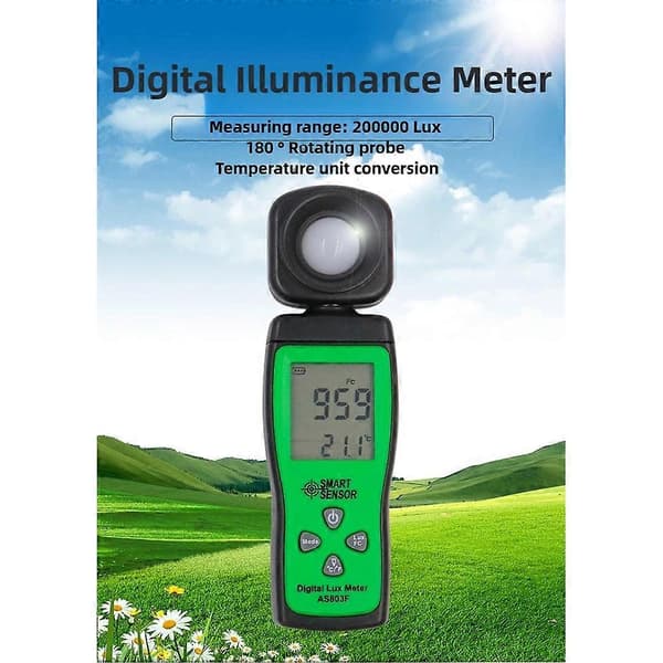 SMART SENSOR 0-200000LUX Illuminator Højpræcisions Lysmåler Mini Digital Håndholdt Luminansmåler