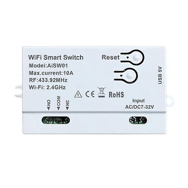 For Xiaomi Home APP WiFi Smart Switch DIY Timer 7-32V Smart Remote Switch WIFI+RF433 Smartlife Home Automation Module White
