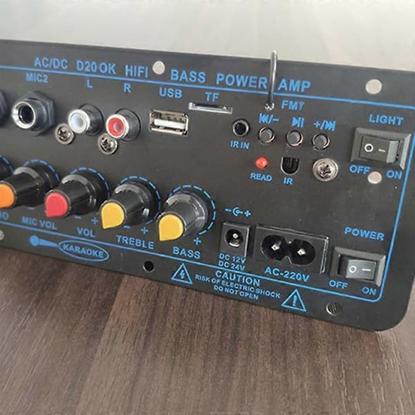 200W Digital Bluetooth Stereo Forstærkerkort Subwoofer Mikrofon Karaoke Forstærker til 8-12 Tommer