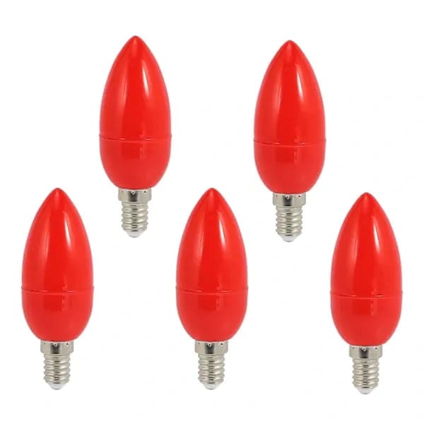 5X LED Lys Lamper Røde Lykkelys Gud Lys Energibesparende Lys, E14