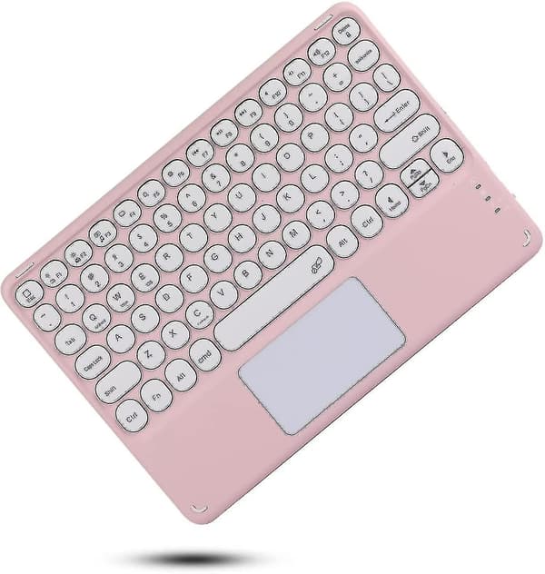 iPad Pro 12,9-tommers avtakbart Bluetooth-tastaturdeksel med runde taster Pink