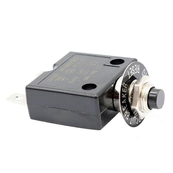 1X 5A effektbryter 12V/24V knapp tilbakestillbar termisk effektbryter panelmontering med vanntett Black