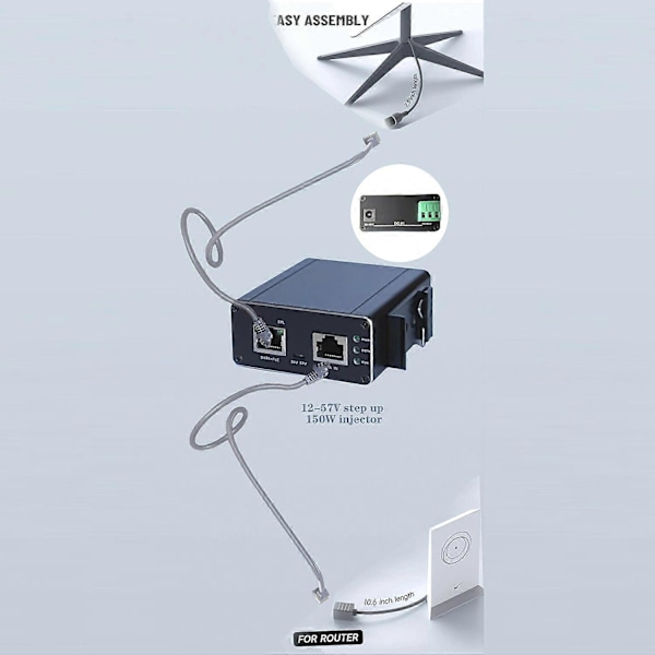 2 stk. til Starlink V2 Kabel SPX til RJ45 Adapter Ethernet Kabel Konverter CAT5E 26AWGx4P D-stik 12