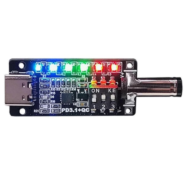 2X PD3.1 Snabbladdningsprotokoll Trigger Typ C Honkontakt 20V28V5A Automatisk Deception Power Aging Board Black