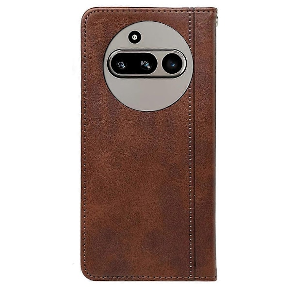 Kompatibelt med Nothing Phone (3a) Fodral Dold Magnetisk Stängning Kalvtextur Läder Telefonskal - Röd-Perfekt Brown