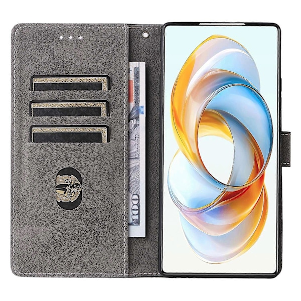 Til ZTE nubia Z70 Ultra Wallet Case RFID-blokering PU Læder Cover Stativ View-Grøn Multicolor Brown