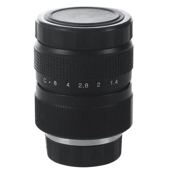 Fjernsyn TV-objektiv/CCTV-objektiv til C-mount kamera 25mm F1.4 i sort