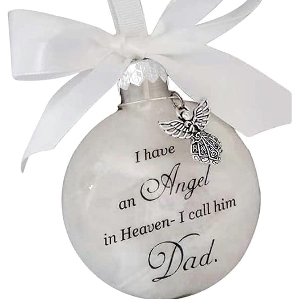 Jeg har en engel i himlen kuglepynt jeg kalder hende mor datter til bror far D Dad