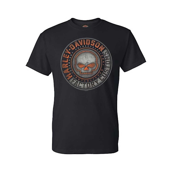 Halo Willie G Skull Crew-Neck Kortärmad T-shirt Harley Davidson-ooo09 S