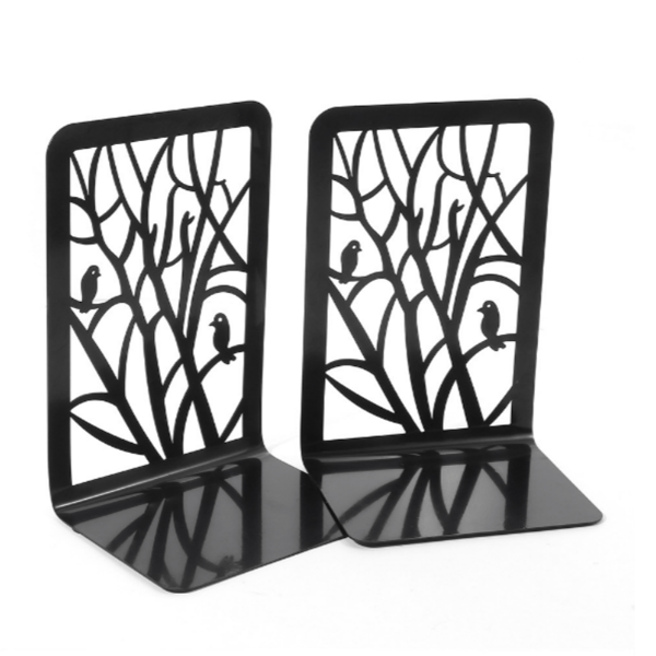 Non-slip Metal Bookends 2-Pack Bird