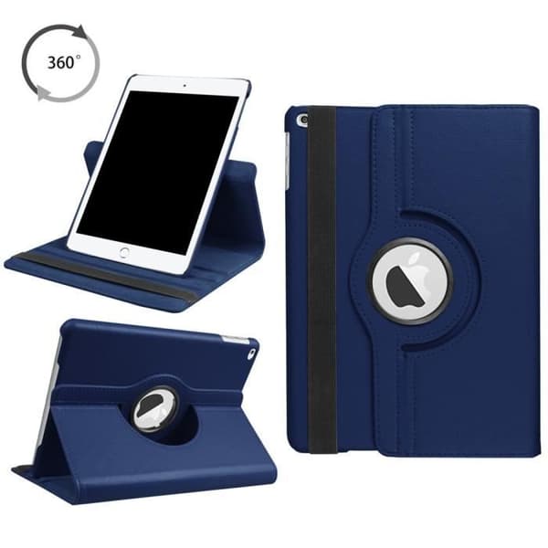 iPad 9.7 2017 Cover - Apple - 360° Rotation - Stødsikkert - PU Læder - Mørkeblå