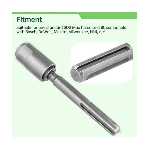 SDS Max til SDS Plus Adapter SDS Max til SDS Plus Drill Konverter for Borhammer 40Cr Stål SDS Max Verktøy Silver