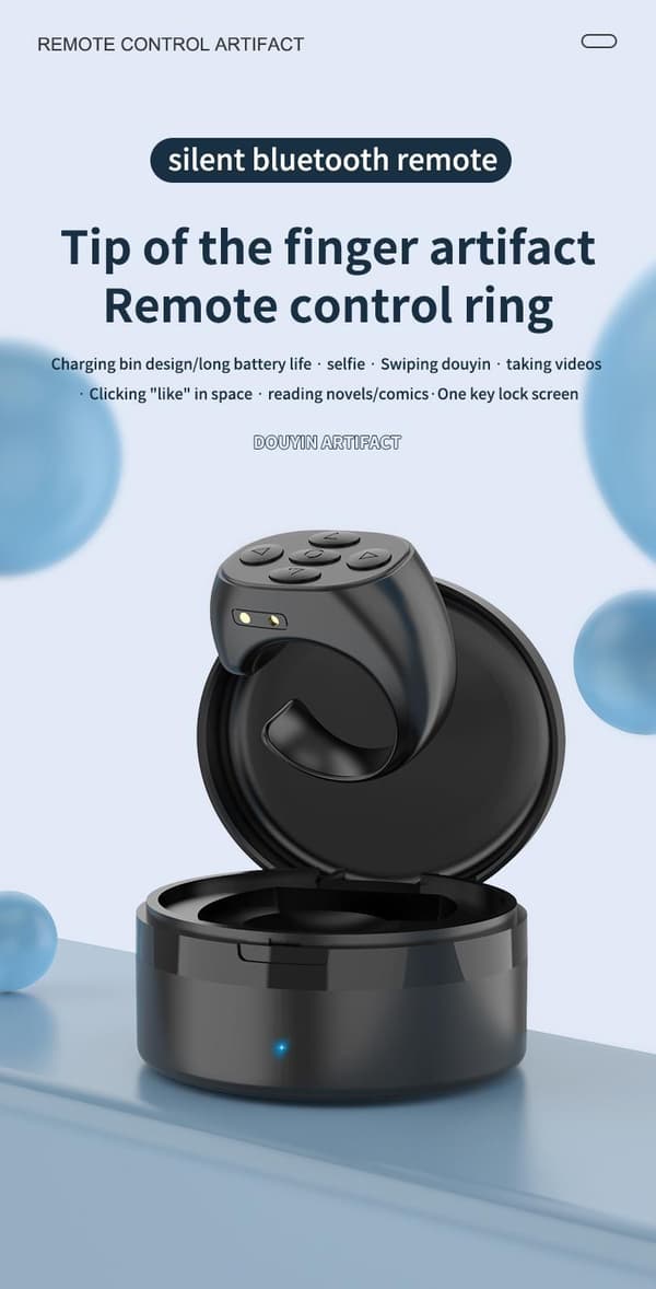 TikTok Scrolling Ring Remote Control, Wireless Bluetooth Scrolling Ring, Camera Shutter Remote Control for Phone iOS, Android