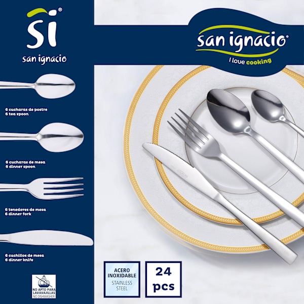 Sæt med 24 stk. rustfrit stål bestik Delta Kollektion Attraktivt Design
