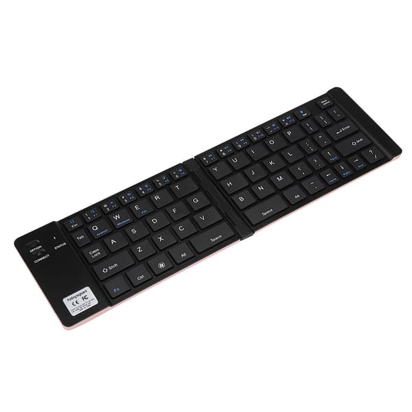 Foldable Mini Portable Wireless Bluetooth Keyboard Universal For Phone Tablet PC (Rose Gold)