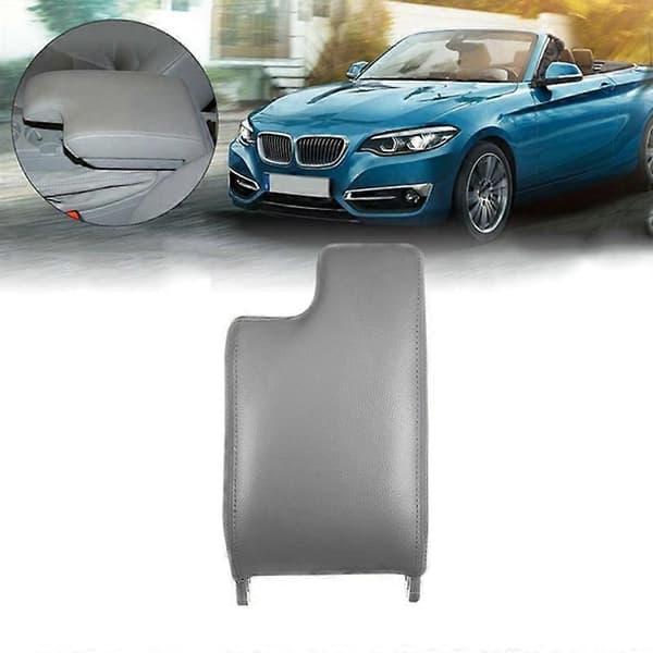for BMW E46 3-serie 1998-2006 Skinn Armlene Deksel Midtkonsoll Lokk Grå Gray