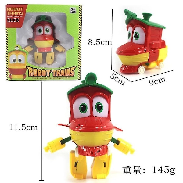 Robot Trains Transformation Kids Juguetes 11cm Pvc Rt Modell Kay Alf Duck Figur Robot Bil Familj