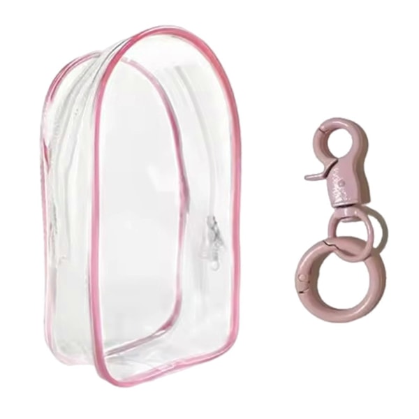 PVC Labubu Dukke Beskyttelsesetui Vandtæt Transparent Labubu Dukke Beskyttelsesetui til Tegneseriefigurer [DB] Light Pink