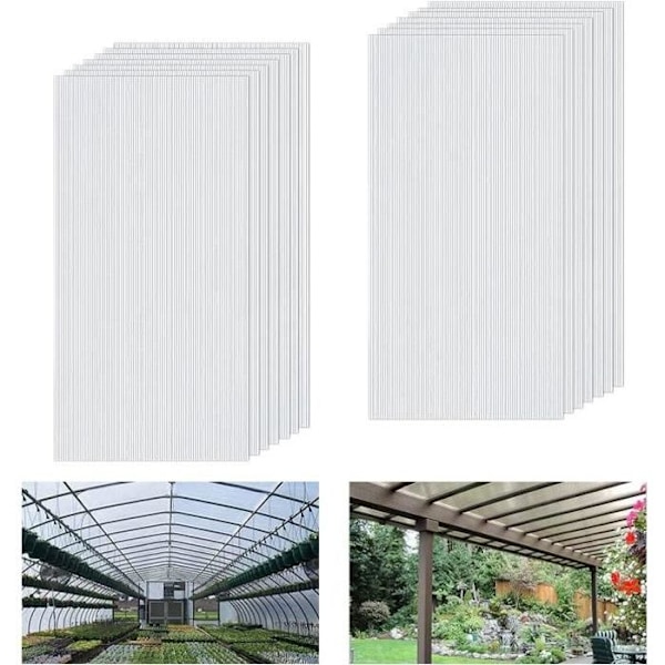 UISEBRT 14 Huls Panel 4mm Polycarbonat 60,5x121cm UV-resistent Have Drivhus 10,25m² Transparent
